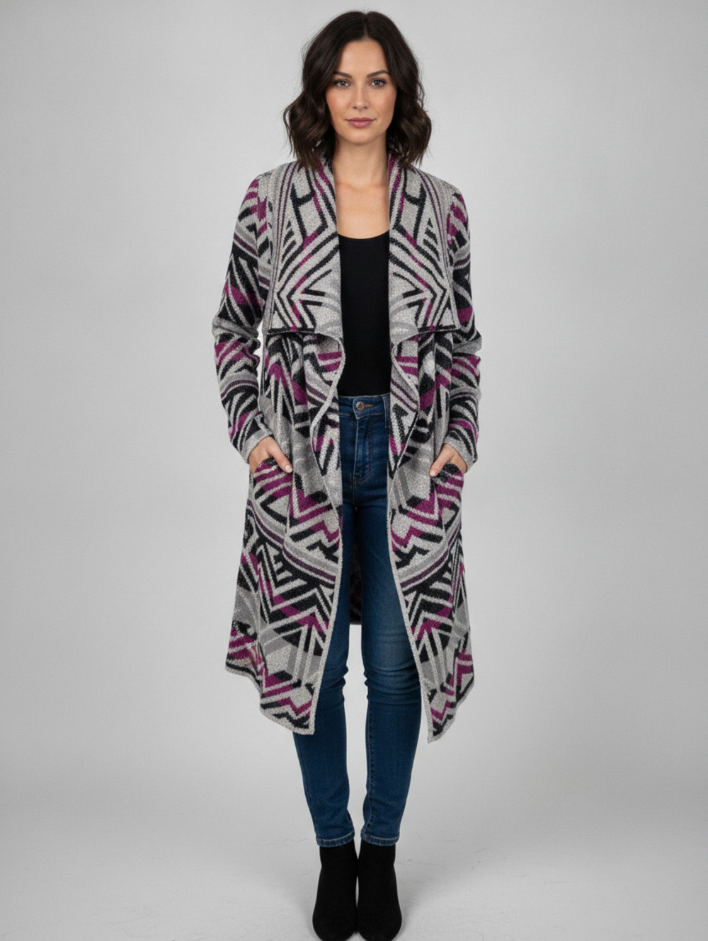 Anthropologie Lucky Brand Geometric Pattern Cardigan